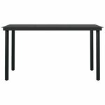 vidaXL Ensemble à manger de jardin et coussins 5 Pièces noir rotin verre
