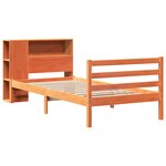 vidaXL Lit bibliothèque sans matelas cire marron 75x190 cm bois massif