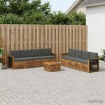 vidaXL Ensembles de canapés avec coussin 9 Pièces Bois d'Acacia Massif