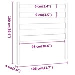 vidaXL Tête de lit 106x4x100 cm Bois massif de pin
