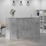 vidaXL Bureau de réception gris béton 180x50x103 5cm bois d'ingénierie