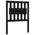 vidaXL Cadre de lit avec tête de lit noir petit simple bois massif