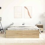 vidaXL Cadre de lit sans matelas chêne sonoma 150x200 cm