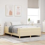 vidaXL Lit à ressorts avec matelas Crème et Blanc 140 x 190 cm tissu