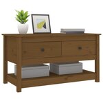 vidaXL Table basse Marron miel 102x49x55 cm Bois massif de pin
