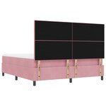 vidaXL Lit à Ressorts avec Matelas & Banc Rose 180x200 cm Velours