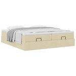 VidaXL Cadre de lit ottoman avec matelas crème 200x200cm tissu