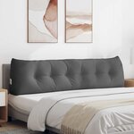 vidaXL Coussin de Dos Gris foncé 180 x 24 x 50 cm tissu