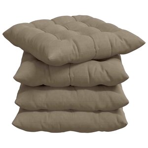vidaXL Coussins de siège 4 Pièces Taupe 40 x 40 x 6 cm Microfibre