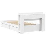 vidaXL Cadre de lit avec rangement Blanc 75 x 190 cm Bois d'ingénierie