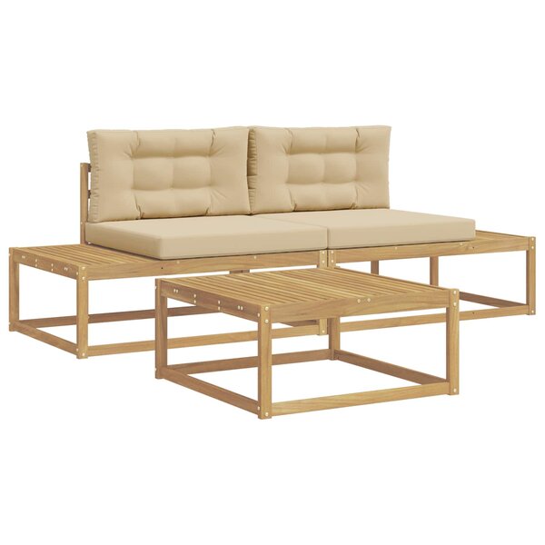 vidaXL Ensemble de canapés d'extérieur Blanc 79 x 79 x 37 cm Polyester