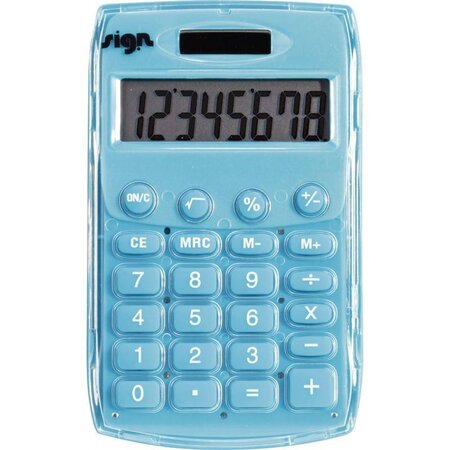 Calculatrice de poche bleue