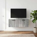 vidaXL Meuble TV mural Sonoma gris 78 5 x 31 x 30 cm Bois d'ingénierie