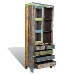 vidaXL Bibliothèque multicolore 5 tiroirs et 2 portes Bois récupéré