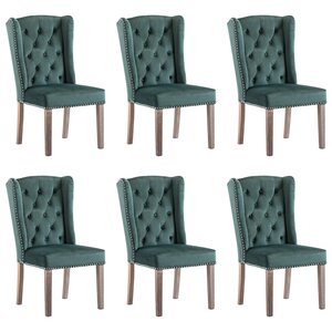 vidaXL Chaises à manger lot de 6 vert foncé velours