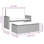vidaXL Banc de jardin et coussins et repose-pied beige résine tressée