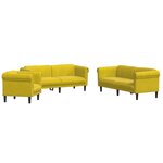 vidaXL Ensemble de canapés 3 Pièces jaune velours