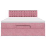 vidaXL Cadre de lit ottoman avec matelas rose 140x190 cm velours