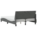 vidaXL Lit avec matelas gris foncé 140x200 cm tissu