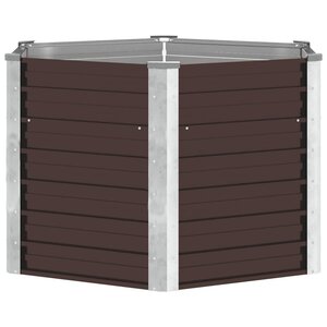 vidaXL Lit surélevé de jardin Marron 129x129x77 cm Acier galvanisé