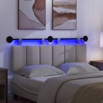 vidaXL Tête de lit suspendue Avec lumière LED Gris nuage Tissu