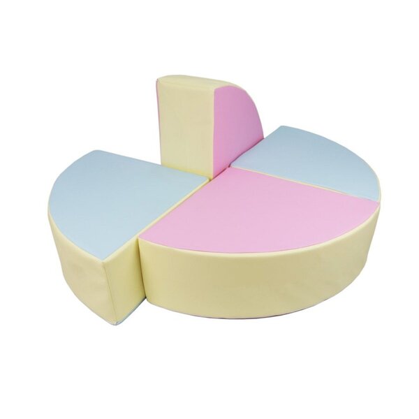 Set de 4 blocs en mousse rose bleu jaune pastel