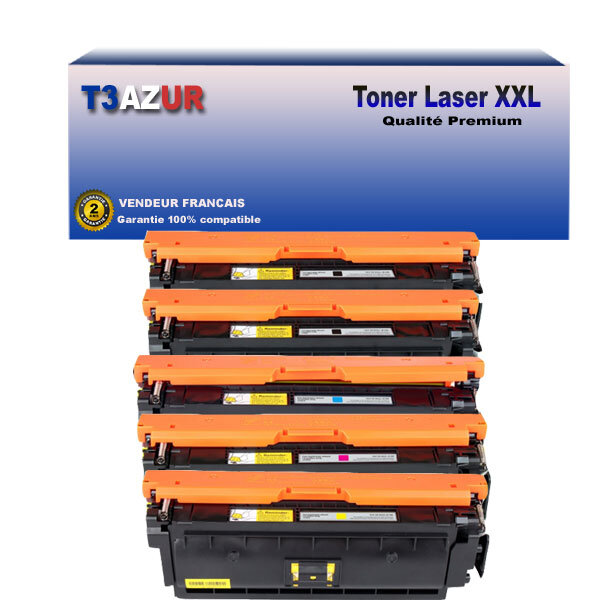 T3AZUR - Lot de 5 Toners compatibles avec Canon 040 H pour Canon LBP-710Cx  LBP-712Cdn  LBP-712Cx  (Noir+Couleur)