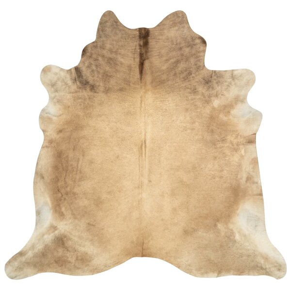 vidaXL Tapis en peau de vache véritable beige 180x220 cm