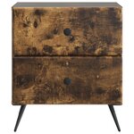 vidaXL Cabinet de chevet 2 Pièces Chêne fumé 43 x 34 5 x 47 5 cm