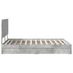 vidaXL Lit de Rangement Gris béton 150 x 200 cm Bois d'ingénierie