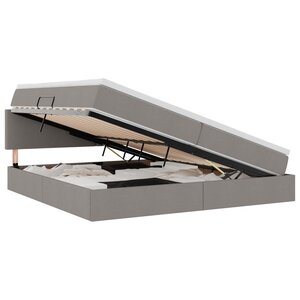 vidaXL Lit avec rangement et matelas avec matelas Taupe 200 x 200 cm