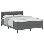 vidaXL Lit à ressorts avec tête de lit Gris foncé 190 x 140 cm tissu