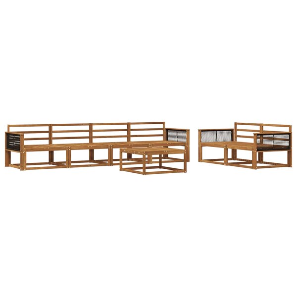 vidaXL Ensemble de canapés d'extérieur 7 Pièces Naturel