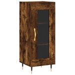 vidaXL Buffet haut Chêne fumé 34 5x34x180 cm Bois d'ingénierie