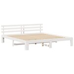 vidaXL Cadre de lit avec tête de lit Blanc 200 x 200 cm Pin massif