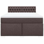 vidaXL Sommier à lattes de lit avec matelas Marron foncé 140x190 cm