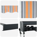 vidaXL Auvent Rétractable Automatique Rayé Multicolore 300x250 cm