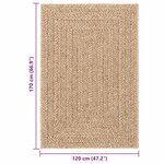 vidaXL Tapis ZIZUR beige 100x200 cm aspect de jute intérieur extérieur