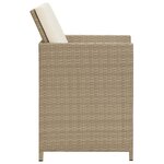 vidaXL Ensemble à manger de jardin 3 Pièces avec coussins Beige