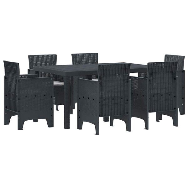 vidaXL Ensemble de salle à manger pour jardin 7 Pièces Anthracite