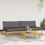 vidaXL Unité de canapé du milieu Acacia Clair et Gris Foncé