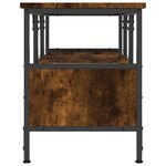 vidaXL Meuble TV chêne fumé 100x35x45 cm bois d'ingénierie et fer