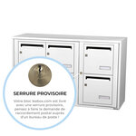 Bloc collectif Leabox  3x2  grade 3  simple face  intérieur  fixation murale  blanc neige ral 9016 finition brillante