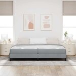 vidaXL Lit à ressorts avec matelas Gris clair 200 x 200 cm tissu