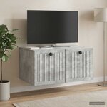vidaXL Meuble TV mural Gris béton 59 5 x 41 x 30 cm Bois d'ingénierie