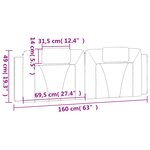 vidaXL Coussin de tête de lit gris 160 cm similicuir