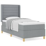 vidaXL Lit à Ressorts avec matelas Gris clair 80 x 200 cm tissu