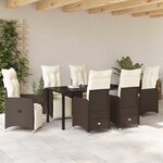 vidaXL Ensemble de salle à manger pour jardin 7 Pièces Marron Poly rotin