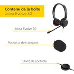 Jabra evolve 40 ms mono casque audio - casque certifié microsoft pour voip softphone avec annulation passive du bruit - câble us