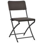 vidaXL Chaises pliables de jardin lot de 4 PEHD et acier
